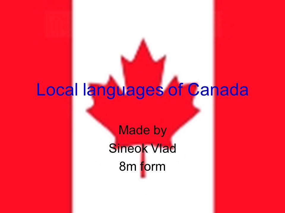 Local languages of Canada