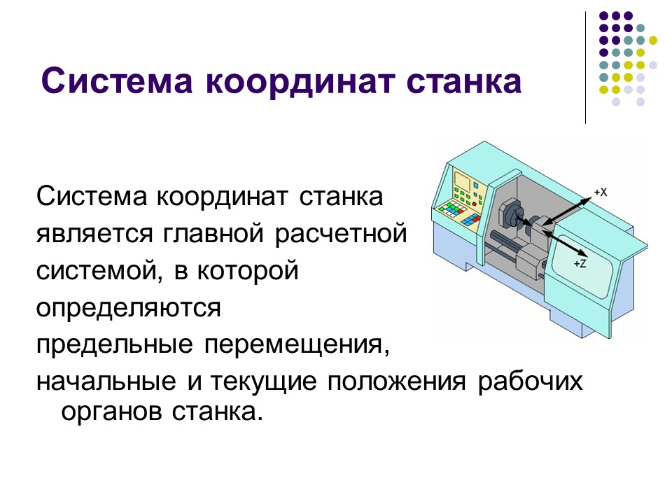 Система координат станка детали и инструмента