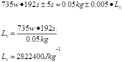 Measuring specific latent heat of vaporization of water