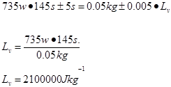 Measuring specific latent heat of vaporization of water