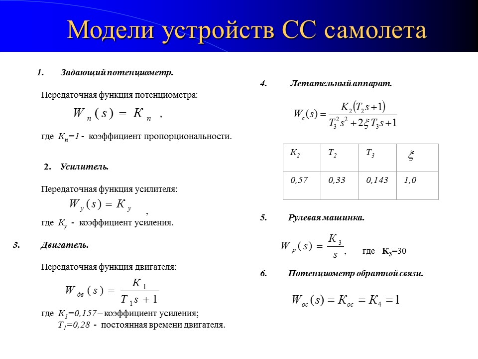 Параметрическая оптимизация систем управления